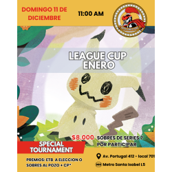 CUPO PARA EVENTO:  Pokemon Card Game League Cup Enero